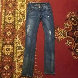 dELiA's junior skinny jeans 3/4